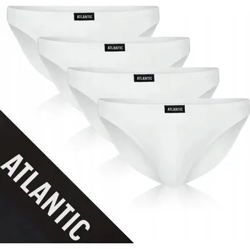 Pánské slipy 4-pack mini z měkké pima bavlna bílé, přiléhavé Atlantic *S
