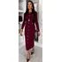 Dámské šaty Úpletové elegantní šaty Crestilo vínové, M/L
