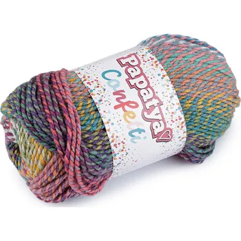 Příze Pletací příze Papatya Confetti 100 g, barva 5 (12) multikolor tmavá