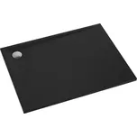 OMNIRES - STONE obdélníková sprchová vanička s kamennou strukturou, 80 x 100 cm černá mat /BLM/ STONE80/100BL