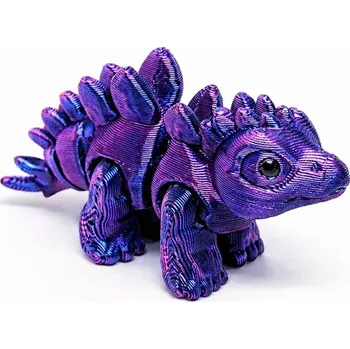 Figurka Flexi 3D miniaturka stegosaura z 3D tiskárny | Svíčkománie3D | Barva: Fialovo-modrá lesklá