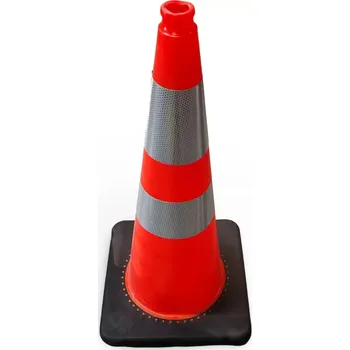 Dopravní značení Oranžový plastový (PVC) reflexní kužel s podstavcem FLOMA CF93 - délka 36 cm, šířka 36 cm, výška 90 cm - 62621716