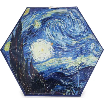 Deštník Dámský mini skládací deštník s pouzdrem, velké, 7 modrá