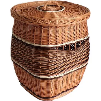 Koš na prádlo Proutěný koš na prádlo, bečka, střední