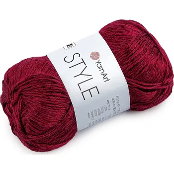 Bavlněná pletací příze Style s viskozovým vláknem 50 g Balení: 1 ks, Varianta: 10 (676) červená tmavá - 8681338515361