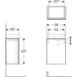 Geberit Xeno2 skříňka pod umyvadlo s dvířky 38x26,5x52,5 cm, lak strukturovaný, šedá scultura (500.502.43.1)