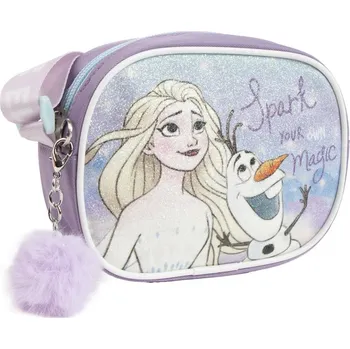 Cerda Dívčí kabelka FROZEN Elsa a Olaf glitter fialová 14,5x10,5x4 cm