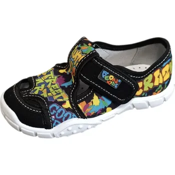 Chlapecké bačkory Chlapecké bačkůrky PEON MI/018 GR , graffiti, street art Velikost: 35