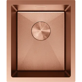 Granitový dřez Mexen Trixo, 1-komorový nerezový dřez 370 x 440 mm, broušená měď, vzor voština, 6412371000-65HC