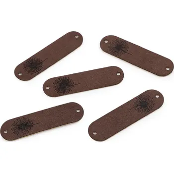 Nášivka Nášivka / štítek z eko kůže - pampeliška, barva 13 hnědá čokoládová