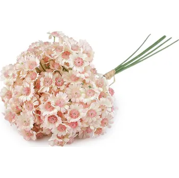 umělá květina Umělá kytice achillea - 2 pudrová světlá