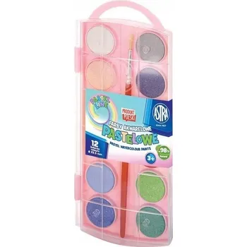 Vodová barva ASTRA Vodové pastelové barvy se štětcem průměr 23,5mm 12 barev, 302122001