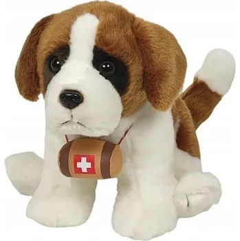 plyšák Plyšová Hračka Pies Bernardyn se sudem Plyšák 25 cm Měkká Plyšový Mazlíček Přítulníček Medvídek