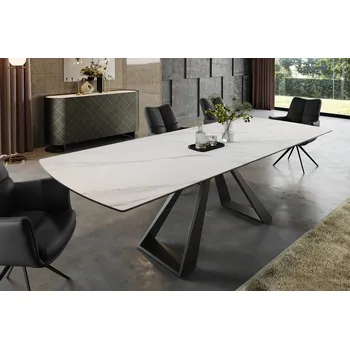 Jídelní stůl Rozkládací jídelní stůl - Concord, 180-230 cm, bílý mramor