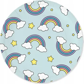 Party nádobí Talířky PartyPal duha 23 cm 6 ks