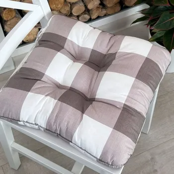 Podsedák Sedák na židli Káro hnědé Rozměr: 40x40