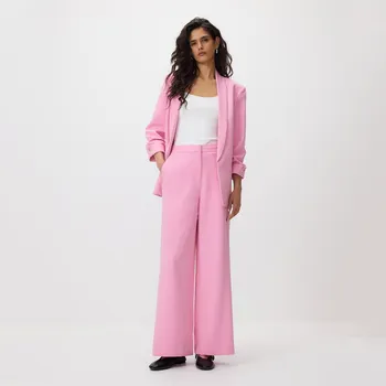 Reserved - Kalhoty se širokými nohavicemi - růžová - 182IS-30X - 182IS-30X-XS