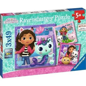 Puzzle Puzzle Gabby's Dollhouse 3x49 dílků