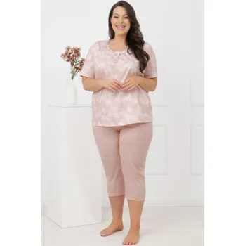 Dámské oblečení Dámské pyžamo Italian Fashion Eleni - bavlna Lososová 4XL