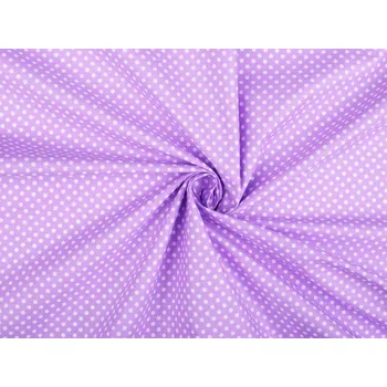 Bavlněná látka / plátno puntíky, střední, 13 (351) fialová sv.