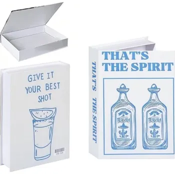 Dekorativní falešná kniha s úložným prostorem, otevíratelná, design Tequila - Stylová dekorace s praktickým úložným prostorem pro každodenní použití