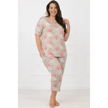 Dámské oblečení Dámské 3/4 pyžamo Italian Fashion Harmonia - viskóza Barevná 3XL