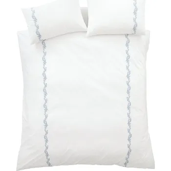 Povlečení Bílé povlečení na jednolůžko z bavlněného perkálu 135x200 cm Camille Embroidered Floral – Bianca ID_1900302