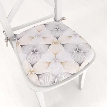 Podsedák Oblý podsedák PML-031 Designové geometrické obrazce na bílém - 39x37x3 cm