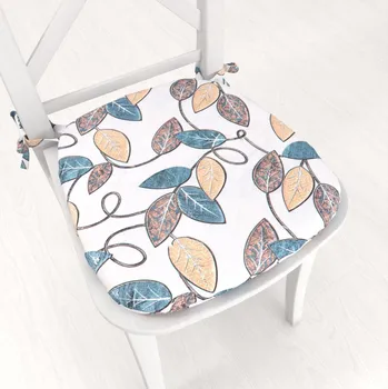 Podsedák Oblý podsedák PML-035 Modro-žluté listy - 39x37x3 cm