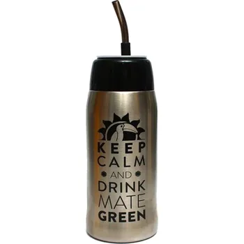 Mate Green Yerbomos All-in-one nádoba, Nerezová, Černá, 580 ml