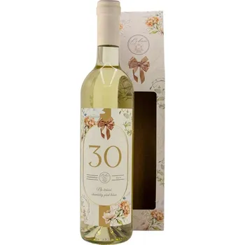 Dárkové bílé víno 0,75 l Chardonnay pro ženu k 30. narozeninám