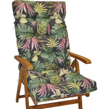 Podsedák Polstr na teakové zahradní křeslo vysoké - látka UNIKO monstera
