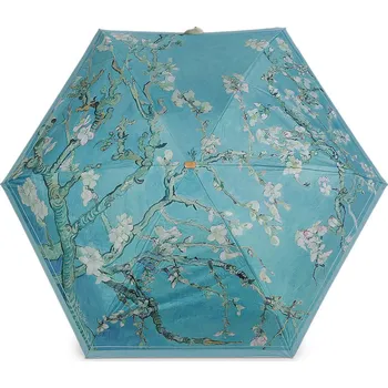 Deštník Dámský mini skládací deštník s pouzdrem, velké, 4 tyrkys