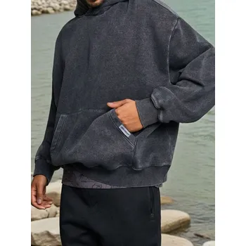 Pánská mikina Sinsay - Mikina s efektem praní - černá - 924EU-99X - 924EU-99X-3XL