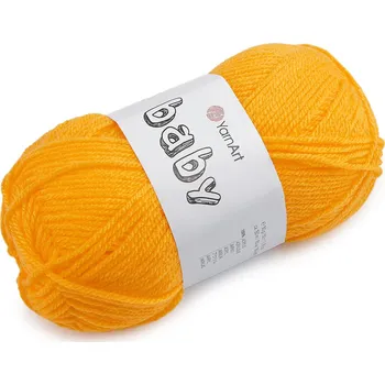 Příze Pletací příze Baby 50 g, barva 4 (32) oranžovožlutá