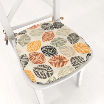 Podsedák Oblý podsedák PML-072 Podzimní listy na krémovém - 39x37x3 cm