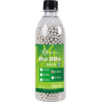 Airsoftová kulička Airsoftové kuličky LCT BIO 0,25g, 2800bb, bílé, láhev