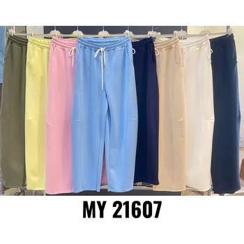 Dámské oblečení Teplákové kalhoty do gumy MY STYLE 21607 barva: žlutá světlá