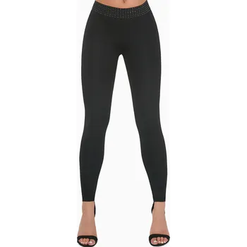 Dámské legíny TopMode Černé tvarující legíny s ozdobným pasem 673249