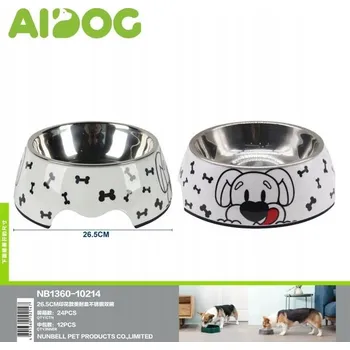 Miska pro psa Miska pro psa 26,5 cm s potiskem – Nerezová ocel a melamin