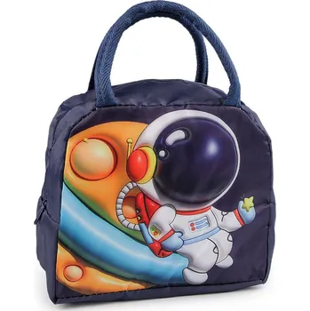 Sportovní taška Termotaška skládací svačinová 21x17 cm, barva 1 modrá tmavá kosmonaut