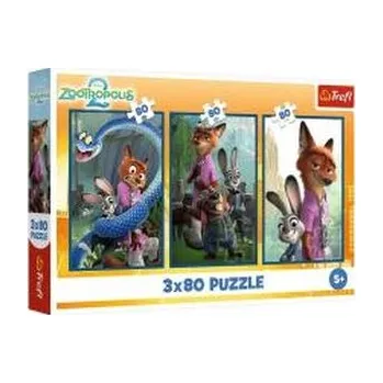 Dětské zboží Puzzle 3x80 Zwierzakowe śledztwo TREFL