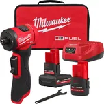 Aku vřetenová úhlová bruska Milwaukee M12 FDGA2-522B, aku M12 HB2.5 + M12 HB5 + C12 C + taška, 4933498980