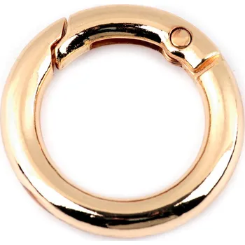 Karabina kulatá na kabelky / kroužek na klíče Ø18 mm, střední, 4 růžové zlato