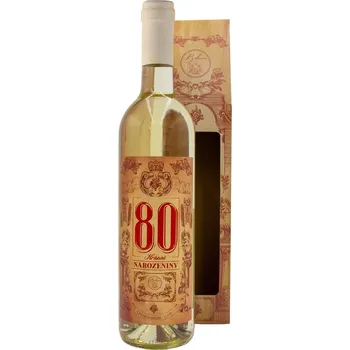 Dárkové bílé víno 0,75 l Chardonnay pro muže k 80. narozeninám