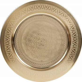 PODNOS POD TALÍŘ DEKORATIVNÍ ZLATÝ KOVOVÝ PODTALÍŘ 34 CM