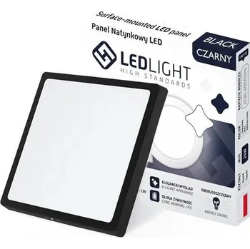 Podhledové světlo LED 24W, 290x290mm,6500K, 230V/24W, přisazené, černé