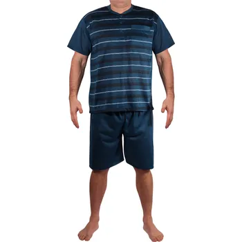 Pánské pyžamo Antonín pánské bavlněné pyžamo krátké XXL petrolejová