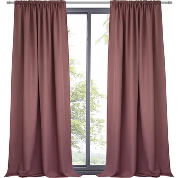 Obraz Závěs Starorůžová Matná Hladká Dekorace Okna na pásce 145x250T