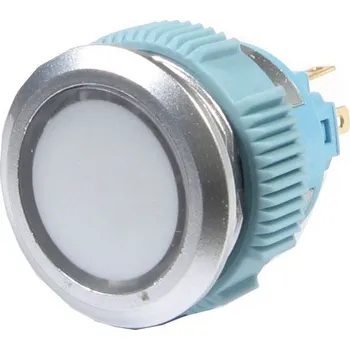 Vypínač stiskací L22F-11NL, ON-ON 1pól. 250V/3A, bílý prosvětlený